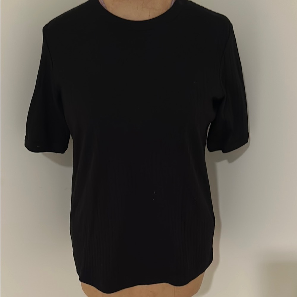 Helmut Lang Classic Black Woman’s Ribbed T-Shirt